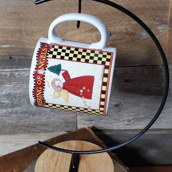 Debbie Munn The Gathering of Angels Christmas Mug - Angel Holding a Tree  12 oz - Picture 1 of 6